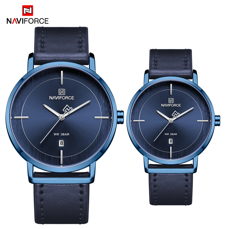 NAVIFORCE Топ люксовый бренд часы для влюбленных Кварцевые простые для мужчин и женщин набор пара часы водонепроницаемые женские часы Relogio Masculino - Цвет: Couple BEBE