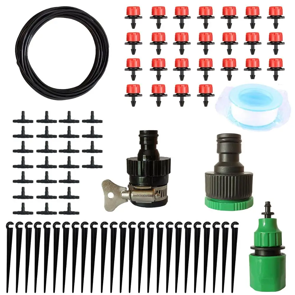 

20m Drip Irrigation System Automatic Watering Garden Hose Micro Drip Garden Watering Kits with Adjustable Drippers