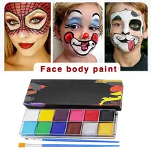 12 цветов 2 набор кистей для лица краска для тела ing Body масляные краски тату Макияж Косметика краска для тела ing Хэллоуин Вечерние