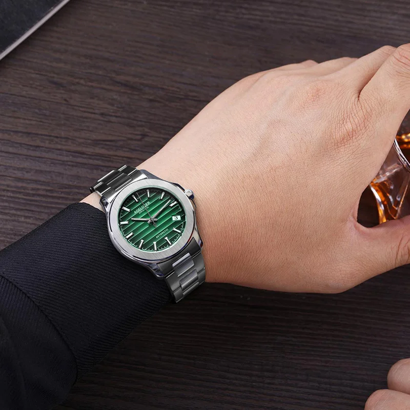 AGELOCER Switzerland Men Watch Automatic Mechanical Watches Role Date Top Luxury Brand Brown Wrist watch Clock Relogio Masculino