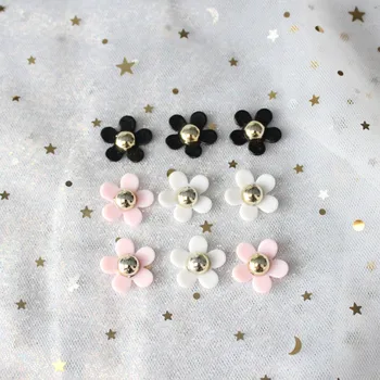 

100pcs 1.9CM 3Colors Vintage Acrylic camellia flower Accessories handmade Jewelry For Hair Wedding For DIY Makeing Decoration