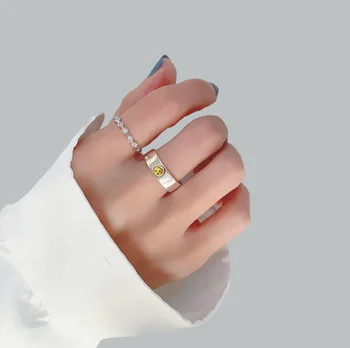 Shanice-venta al por mayor de anillo abierto de plata esterlina 925, con Sony Retro con regalo de boda para mujer, chica a la moda
