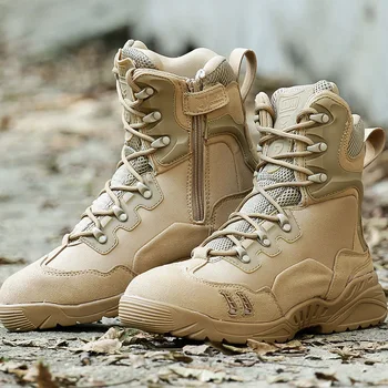 

Spring Autumn Outdoor Boots for Men High Quality Youth Army Combat Boots Anti-Slip Military Combat Boots Men Black Trekking Shoe