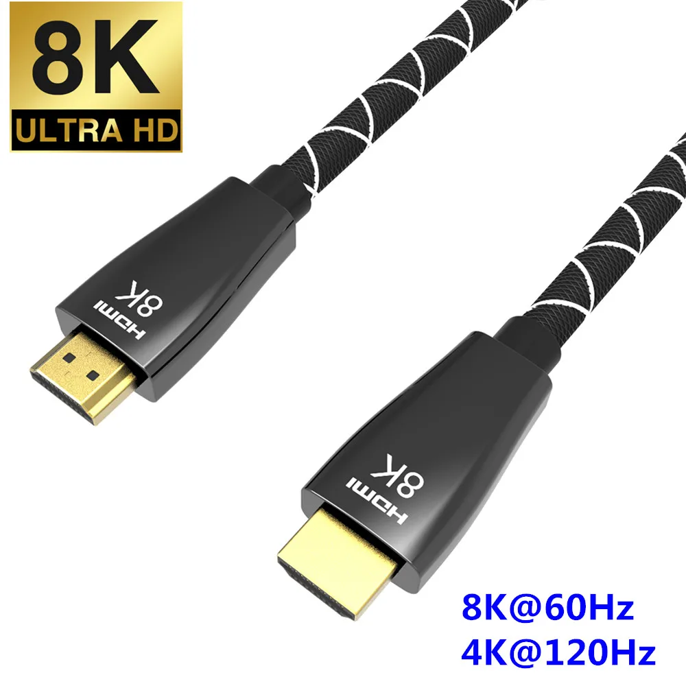 Лидер продаж 2020 медный кабель 8K HDMI 2 1 30AWG UHD HDR 48 Гбит/с @ 60 Гц 4K 120 Ycbcr4:4:4 конвертер для