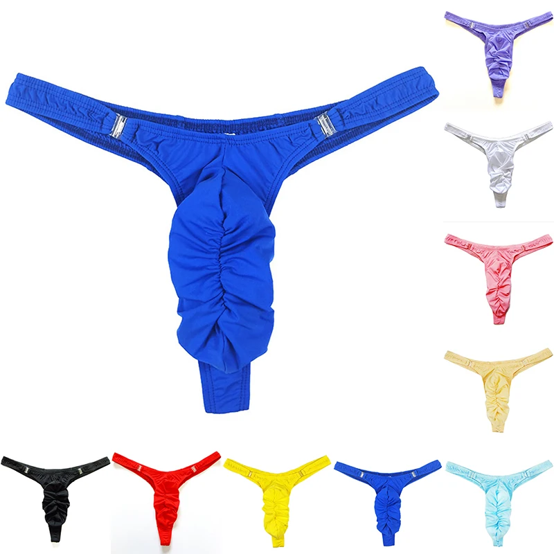 

2021 Translucent Mens Nylon Thongs Men Sexy Button Bikini Briefs With Buckle Gay G-string Jocks Tanga T-back Gay Underwear