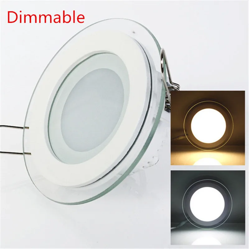 18W Round/Square Glass LED Panel light AC85-265V Recessed Spot Ceiling Panel Light Warm/Natural/Cold White/3 Colors