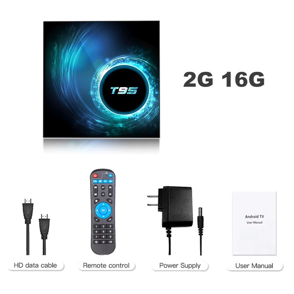 Original T95 android tv box bluetooth 5.0 2.4g & 5g Wifi 128g 3D Voice16g 32gb 64gb 4k Quad Core Set-Top Box Media Player 