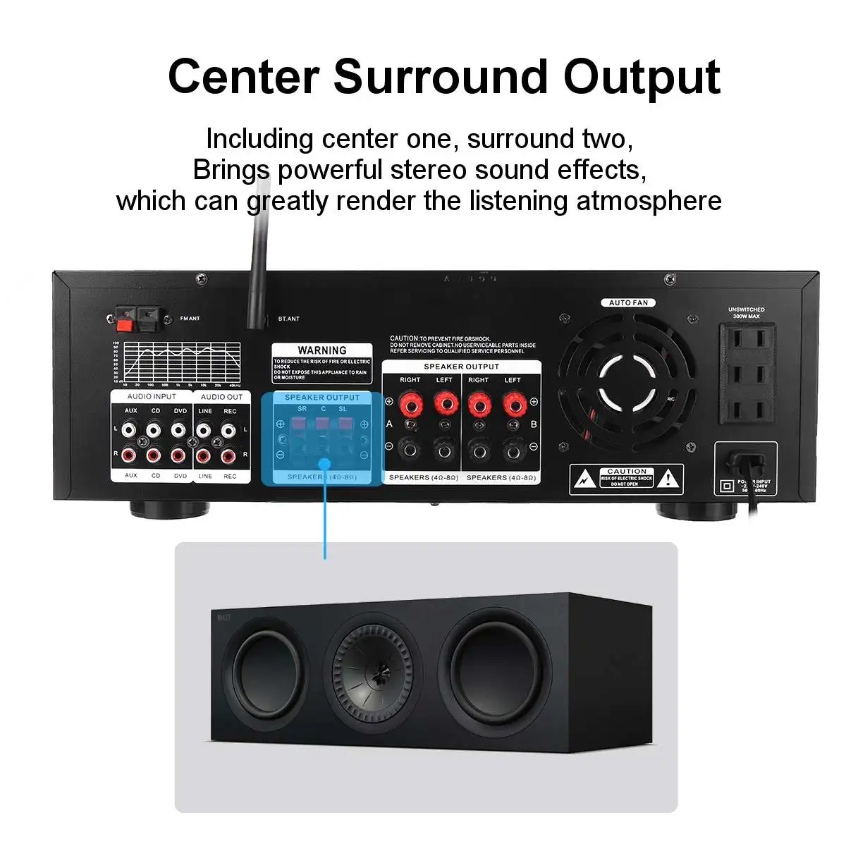 summing amplifier SUNBUCK 3000W bluetooth 7 Channel Audio Power Amplifier 110V 220V AV Amp Speaker with Remote Control Support FM USB SD Cards 3 channel amplifier