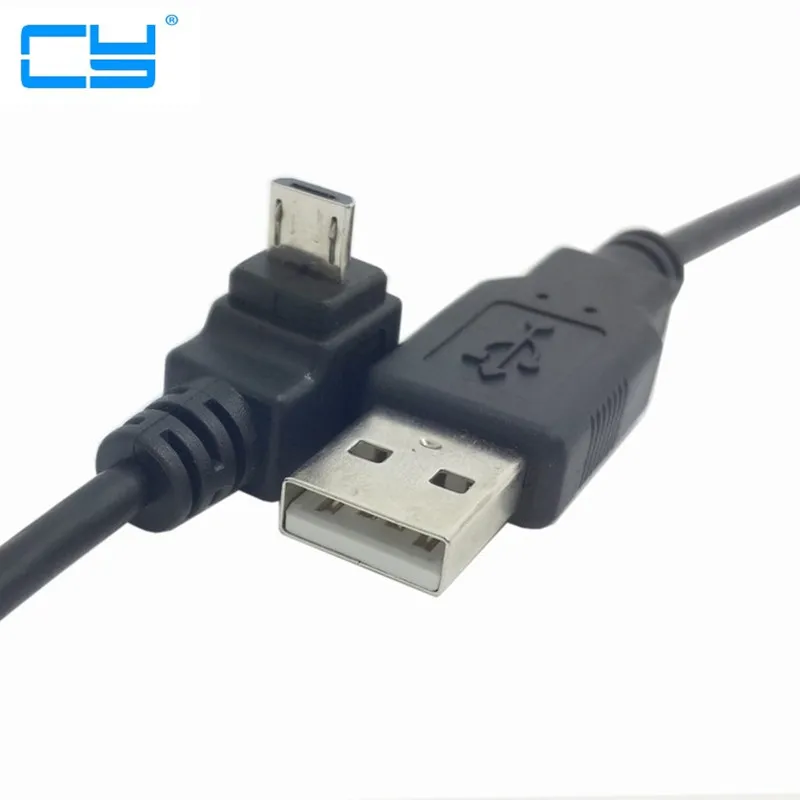Вверх Угловой 90 градусов Micro USB штекер к Дата кабель зарядного устройства 25 см 1