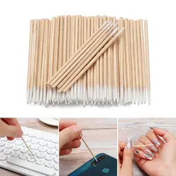 100/300PCS Ultra-small Tip Disposable Cotton Swabs Eyeshadow Extension Eyelash Removing Ear Cleaning Brush Cosmetic Accessory