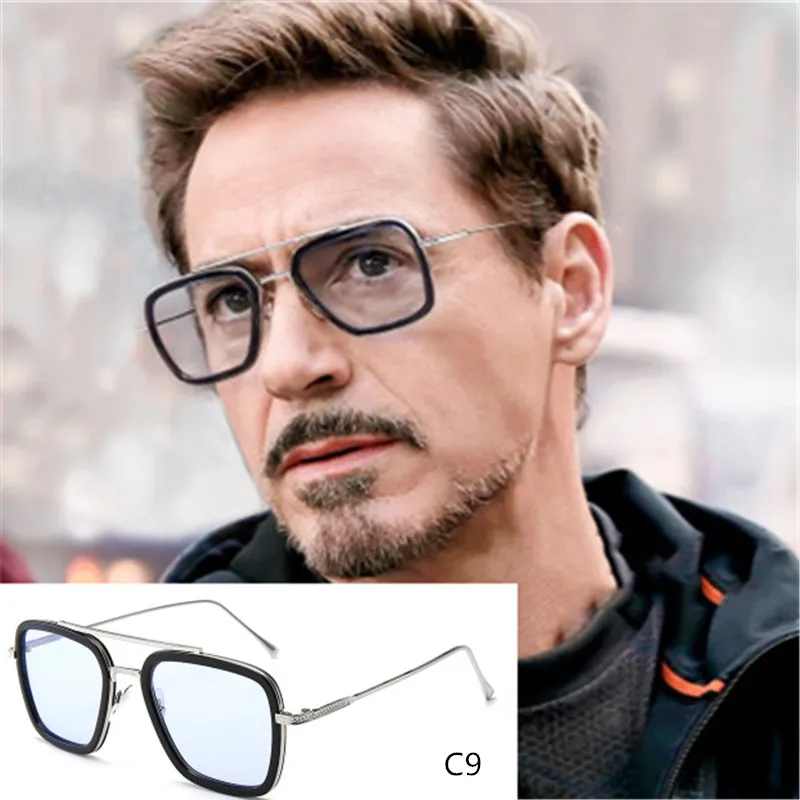 Роскошные модные Мстители Tony Stark Flight стильные мужские солнцезащитные очки Мужские квадратные брендовые дизайнерские солнцезащитные очки Oculos Ретро Мужские Железный человек 3