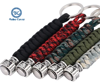 Fashion Vikings Rune Hand Woven Keychain Outdoor Camping Survival Rope