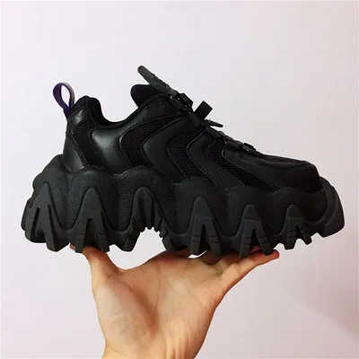 black plush lining Новинка; женская повседневная обувь для папы; удобные кроссовки из натуральной кожи на плоской платформе; разноцветные кроссовки на шнуровке; женские кроссовки - Цвет: black plush lining