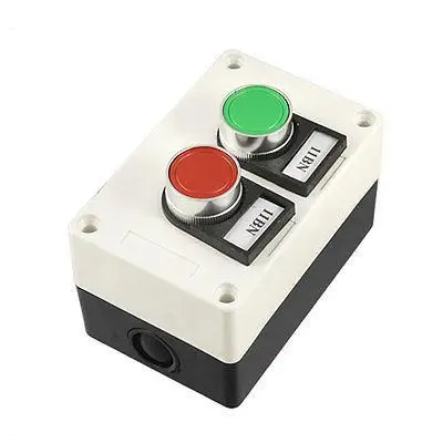 

Red Green Flat Push Button 2 Momentary Switches Station