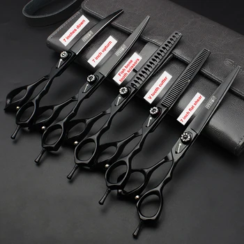 

Pet shearing scissors set dog grooming artifact straight curved warp cut cat teddy teeth shearing trimming scissors tool