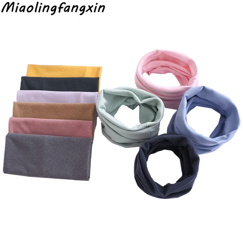 Solid Candy Color Baby Scarf Cotton Ring Scarf Children Neck Collar Boy Kids Neckerchief Autumn Winter Girls Scarf