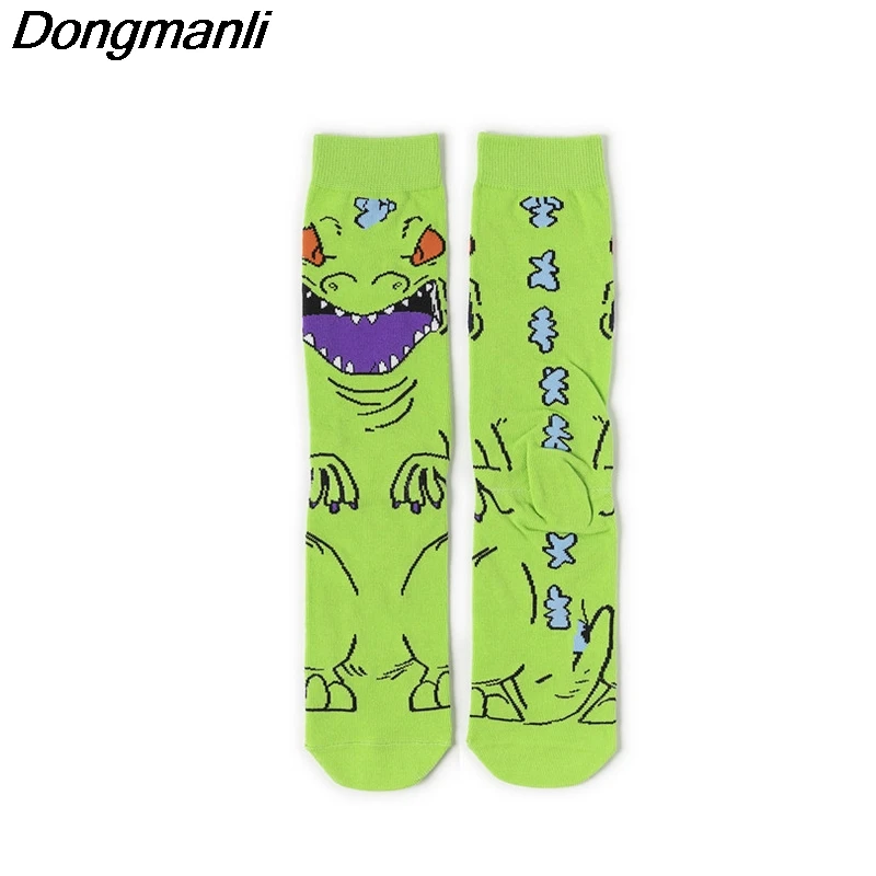 K1307 1 Pair Dinosaurs  Personalise Men Cotton Socks Famous Cartoon Socks Unisex Funny Novelty Socks