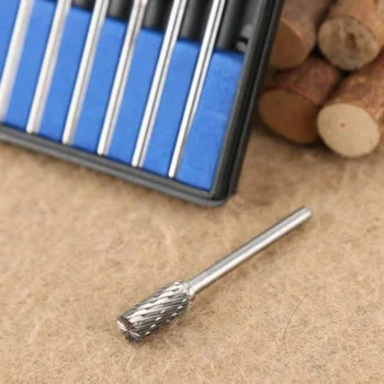 

10pcs 6mm Tungsten Carbide Burr Rotary Drill Bits Tools Cutter Files Set Shank