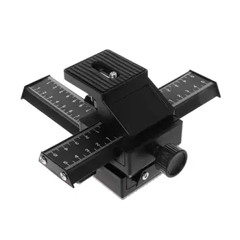 

4-way Macro Instrument Focusing Rail Slider 1/4" Screw DSLR Camera Shooting Accessories Black for Canon Nikon