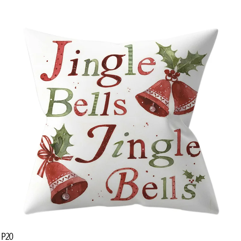 P20 jingle bells 45 см Санта Клаус Олень Рождественское дерево бросок Наволочка Чехол Счастливого Рождества декоративные наволочки Рождественский автомобиль диван домашний декор для кровати - Цвет: P20 jingle bells