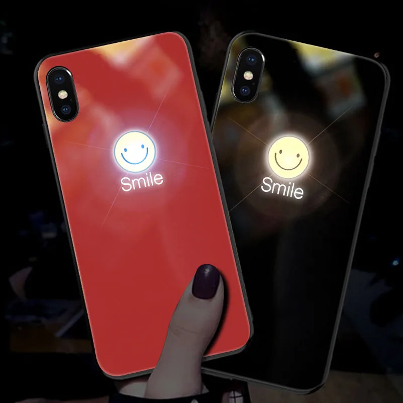 

Yagoo Smart LED Glowing Phone Case For Apple iPhone X XS XR MAX 6 6S 7 8 Plus Cases Back Cover Cute Animal Funda Luxury Silicone