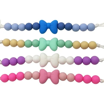 

Natural Baby Pacifier Clip Dummy Holder Safe Soother Clips Crochet Beads Shade Of Grey Natural Wooden Ring Car Teether