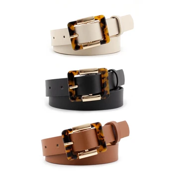 

Women's Wild Fashion Leopard Japanese Buckle Belt Square Pair Jeans Belt 3