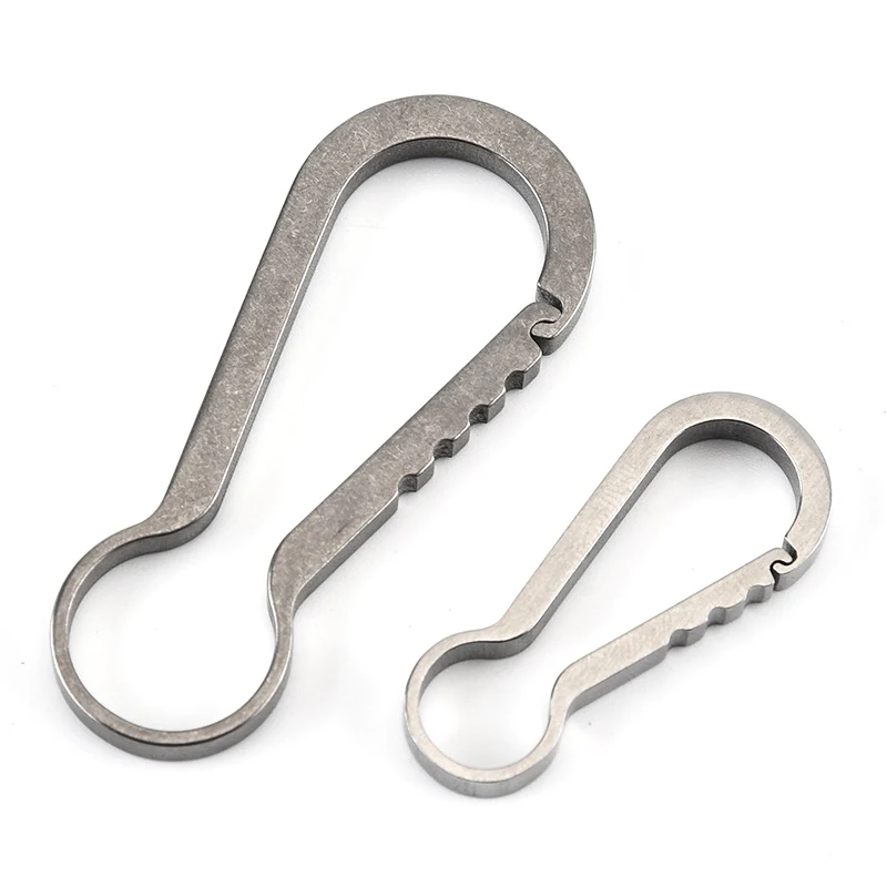 Titanium Alloy Carabiner Hook Clip Keychain Keyring Camping Sports 1.2x0.6" 