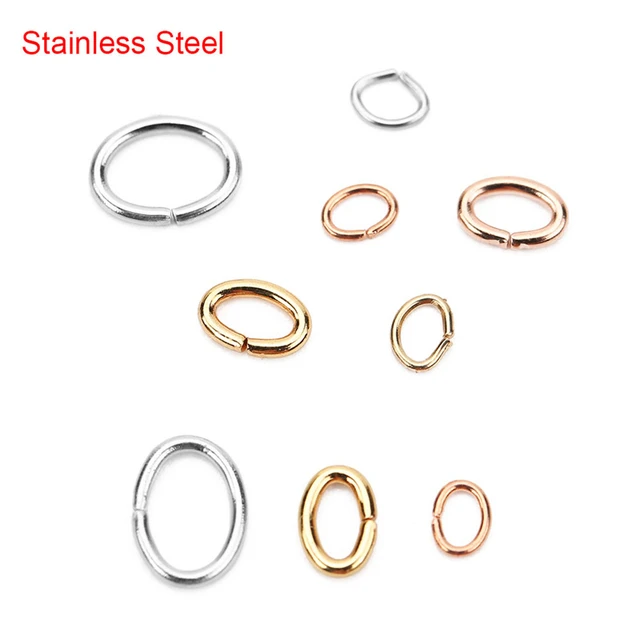 100pcs Stainless Steel Oval Open Jump Rings Split Rings for Jewelry Making  Supplies DIY Necklace Earrings Connectors Accessories - AliExpress