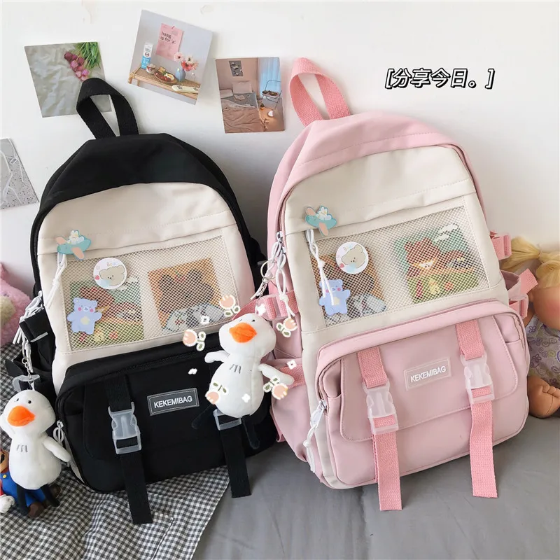 Женский прозрачный рюкзак для колледжа 2021 милый нейлоновый школьный рюкзак-желе