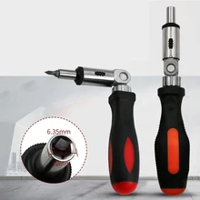 

Ratchet Screwdriver 180° Rotate 1/4 Hex Interface Non-slip Handle Foldable Screwdriver Car Repair Tools Without Screwdriver Bit