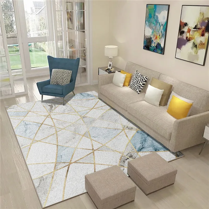 

Nordic geometry network red living room carpet ins simple household bedroom bedroom bedside blanket covered with lovely teatable