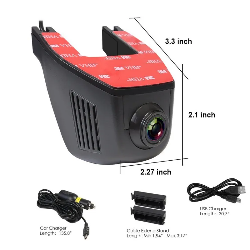 Full HD 1080P wifi Автомобильный видеорегистратор Камера ночного видения Автомобильная камера ночного видения Декор 170 градусов 9449 7801