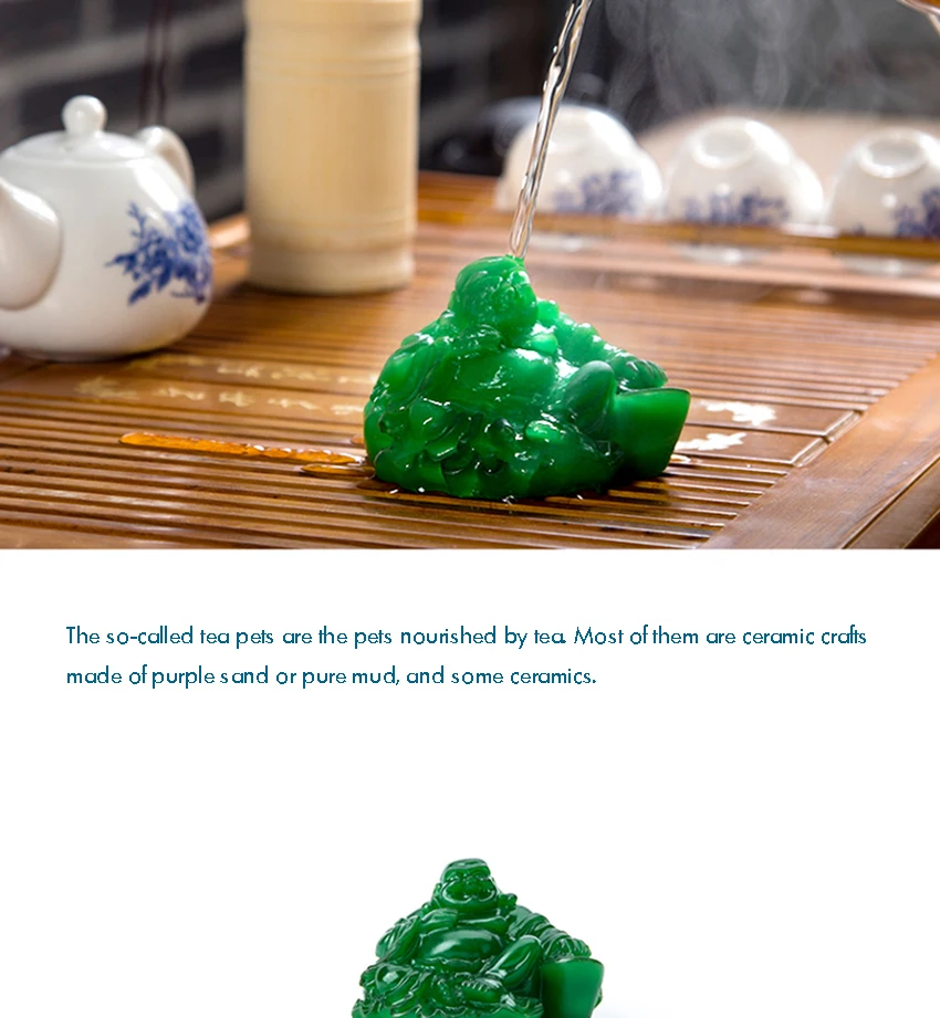 Нефритовый Будда чай питомец вода Чай поднос аксессуары для домашних животных ручной работы чай питомец для кунг-фу чайный поднос отличный подарок для любителя чая-зеленый