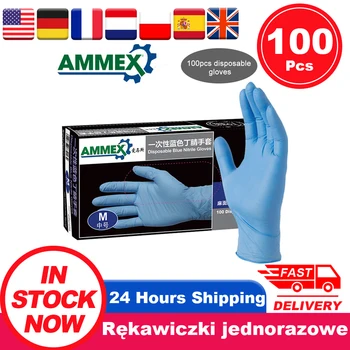 

100Pcs Disposable Nitrile Gloves Rubber Gloves Latex Free Powder Free Gloves Nitrile Disposable Gloves kawiczki nitrylowe