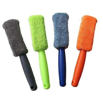 

Auto Car Cleaning Universal Portable Microfiber Wheel Tire Rim Brush For Car With Plastic Handle Washing Cleaner Car accessories