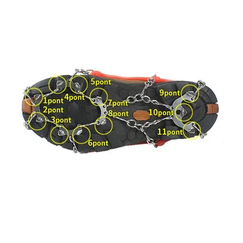 

Outdoors 1 Pair 11 Teeth Steel Ice Gripper Spike For Shoes Anti Slip Climbing Snow Spikes Crampons Cleats Grips Boots Cover