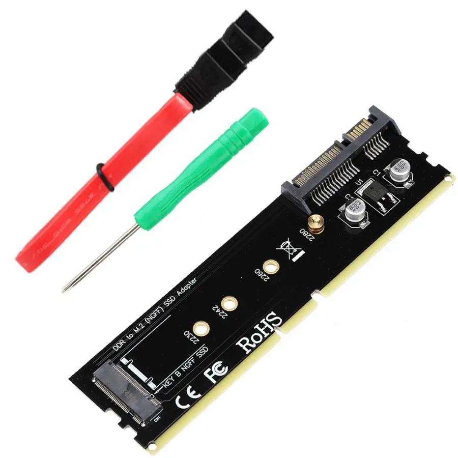 

pci express add on card SATA to M.2 SSD DDR3 Memory Slot Fixed System Disk Adapter Riser Card for Desktop card