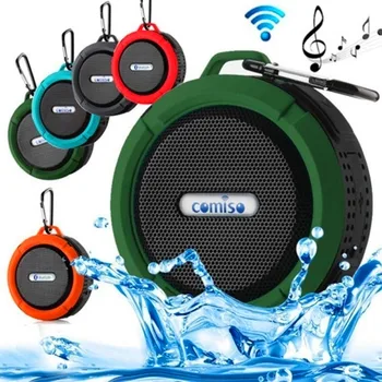 

Portable Waterproof Wireless Bluetooth Speaker Mini Round Portable Speaker Subwoofer Support TF Card with Hanging Hook Sucker 3W
