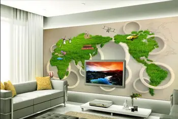 

CJSIR Custom Photo Wallpaper Mural Wall Sticker Mural World Map TV Background Wall Papel De Parede Wallpaper for Walls 3 d