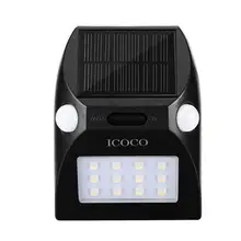 ICOCO 12LED Открытый датчик движения Солнечный свет широкоугольный дизайн с белым и красным цветом Регулируемая яркость 2 движения головки