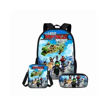 

New 3D Print Ninja Backpack for Teenage Boys Girls Student School Bags New Games 3pcs/set Children Daily Bags Mochila