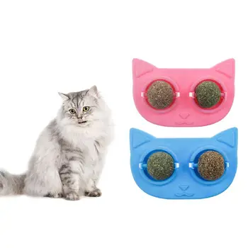 

LanLan Catnip Ball Cat Toys Rotatable Cat Licking Treats Molar Teething Snack Toy