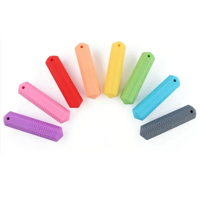 Baby Silicone Teether Kids Chew Necklace Sensory Chewy Pendant Teething Toys for Autism ADHD Special Needs 6