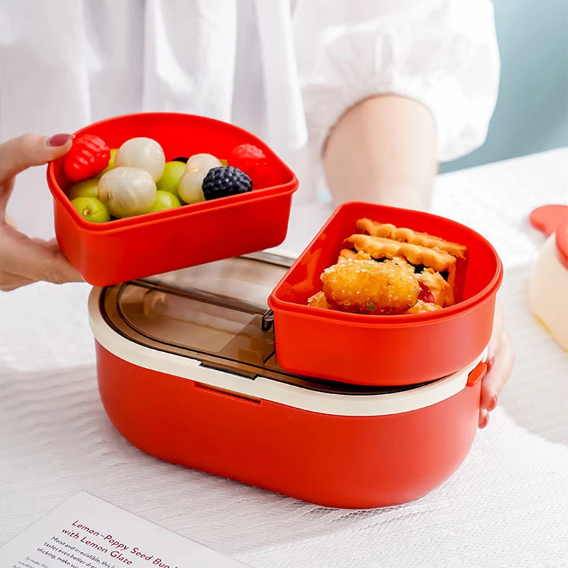 Cartone animato Lunch Box per bambini microonde contenitore per alimenti  contenitore Bento per scuola pranzo portatile per bambini con posate 1600ml  - AliExpress