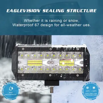 

400W 400W 7inch Triplex Work Light Automobile LED Light Bar Single Strip Light Spot Driving Illumination For Jeep UTV ATV Truck
