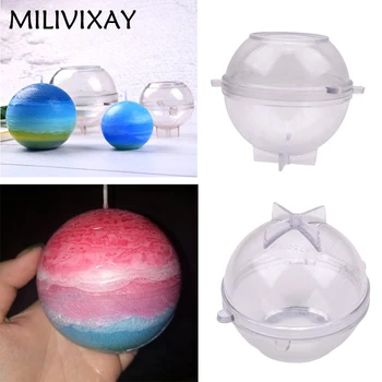 

6CM 7.5CM High Temperature Resistance Transparent Ball Shaped DIY Candle Making Mold Handmade Soap Scented Soap Making Tools