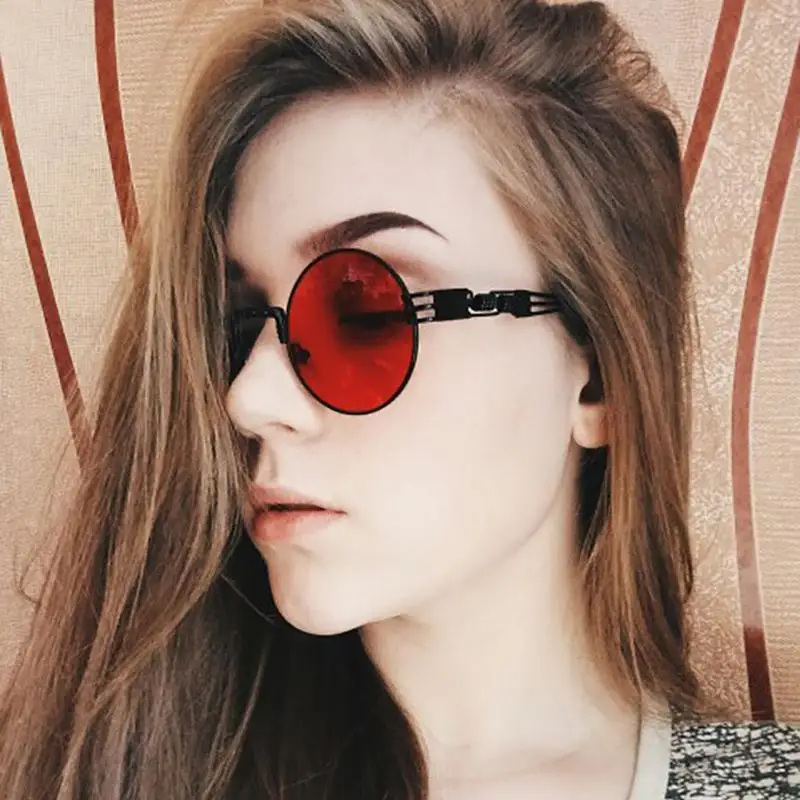 

Round Sunglasses Men Women Vintage Steampunk Sun Glasses Brand Designer Mirror Sunglass Men UV400