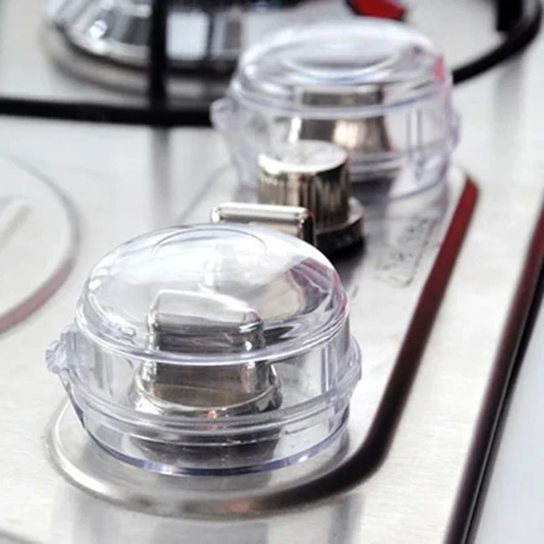 

2/4 Pcs Clear Gas Stove Knob Cover Kit Kitchen Switch Protective Covers AUG889
