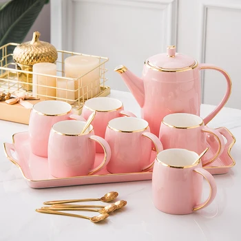 

Coffee sets Tea Sets Bone China Coffee Pot Creamer Saucer Pot Coffee mugs Tray Home Decoration Paty Supplier